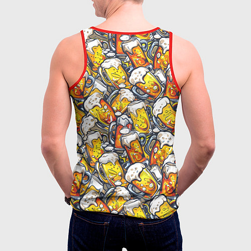 Мужская майка без рукавов Граффити пиво пенное / 3D-Красный – фото 4