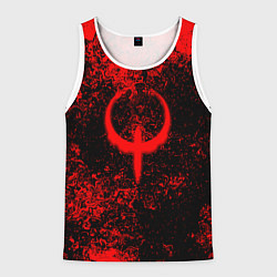 Майка-безрукавка мужская Quake кровь, цвет: 3D-белый