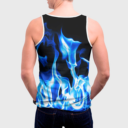 Мужская майка без рукавов Doom fire знак / 3D-Белый – фото 4