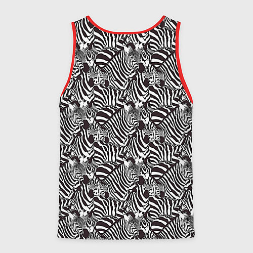 Мужская майка без рукавов Абстрактный черно-белый узор с зеброй / 3D-Красный – фото 2