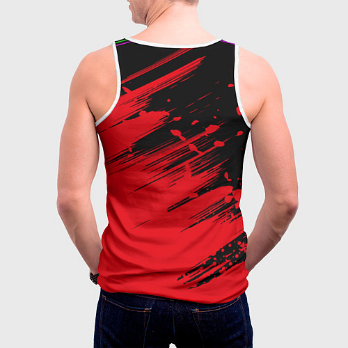 Мужская майка без рукавов Татуированная девушка аниме с катаной / 3D-Белый – фото 4