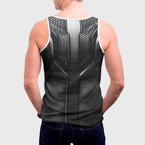 Мужская майка без рукавов Карбоновый байкер / 3D-Белый – фото 4