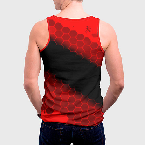 Мужская майка без рукавов Portal hexagon pattern / 3D-Красный – фото 4