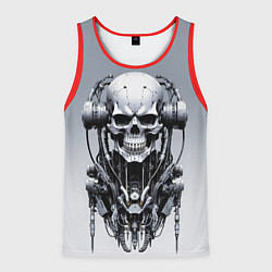 Майка-безрукавка мужская Cool cyber skull - ai art fantasy, цвет: 3D-красный