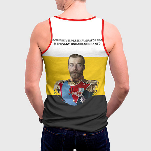 Мужская майка без рукавов Сокрушу пред ним врагов его герб черный / 3D-Красный – фото 4