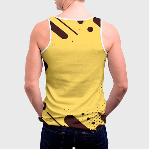 Мужская майка без рукавов Герб РФ текстура ретро / 3D-Белый – фото 4