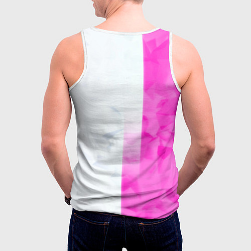 Мужская майка без рукавов Game over pink abstraction / 3D-Белый – фото 4