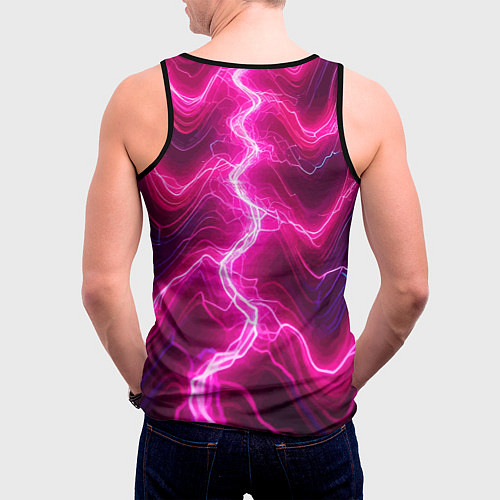 Мужская майка без рукавов Pink lightnings - ai art fantasy / 3D-Черный – фото 4