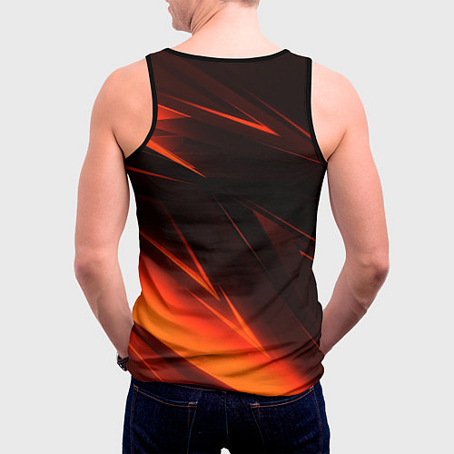 Мужская майка без рукавов Geometry orange stripes / 3D-Черный – фото 4