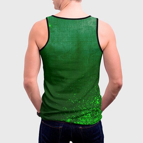 Мужская майка без рукавов Resident Evil - green gradient / 3D-Черный – фото 4