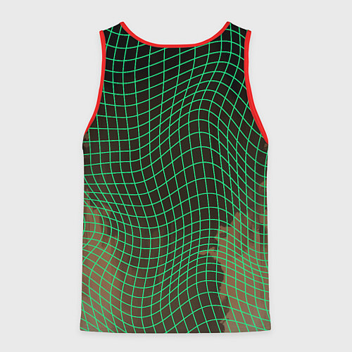 Мужская майка без рукавов Тыквенный Джек в неоновой сетке / 3D-Красный – фото 2
