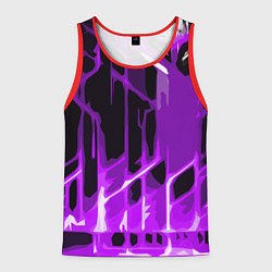 Майка-безрукавка мужская Abstract purple stripes on a black background, цвет: 3D-красный