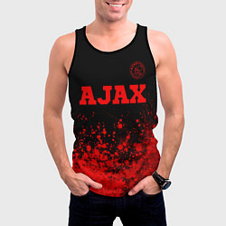 Майка-безрукавка мужская Ajax - red gradient посередине, цвет: 3D-черный — фото 2