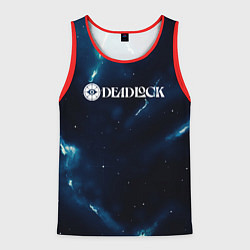Майка-безрукавка мужская Deadlock logo синие молнии, цвет: 3D-красный
