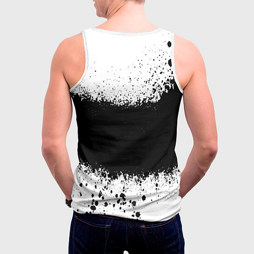 Мужская майка без рукавов Просто краски чёрные / 3D-Белый – фото 4