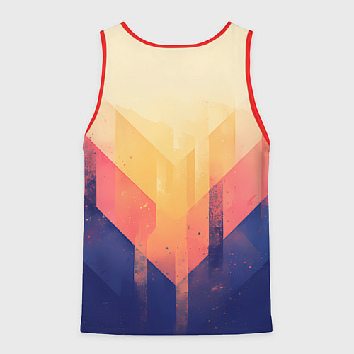 Мужская майка без рукавов Abstract art - geometric shapes / 3D-Красный – фото 2