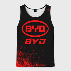 Майка-безрукавка мужская BYD - red gradient, цвет: 3D-черный