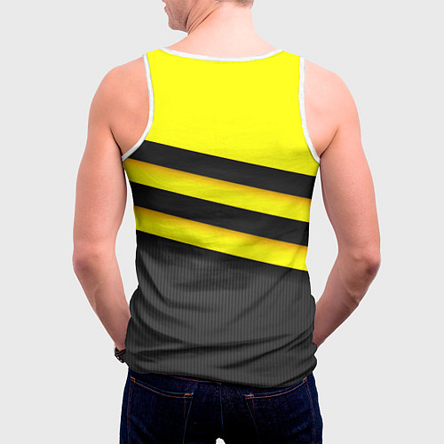 Мужская майка без рукавов Герб РФ геометрия линии / 3D-Белый – фото 4