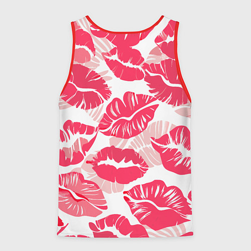 Мужская майка без рукавов Романтический отпечаток помады игривый макияж / 3D-Красный – фото 2