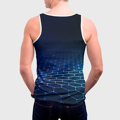 Мужская майка без рукавов Астро бот / 3D-Белый – фото 4