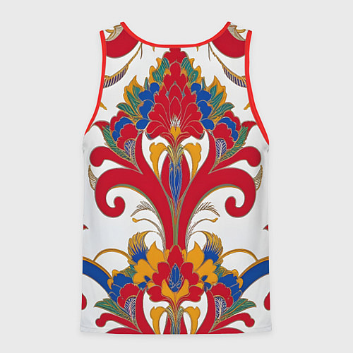 Мужская майка без рукавов Яркий алый узор / 3D-Красный – фото 2