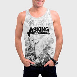 Майка-безрукавка мужская Asking Alexandria white graphite, цвет: 3D-белый — фото 2