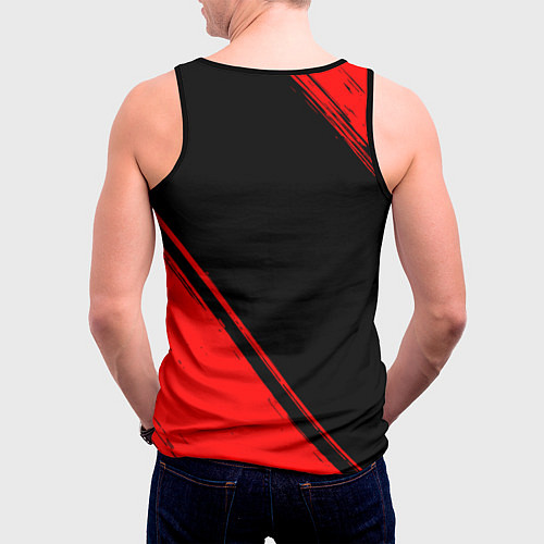 Мужская майка без рукавов Valencia - red gradient вертикально / 3D-Черный – фото 4