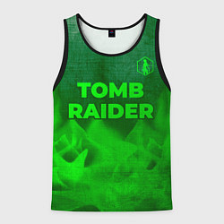 Мужская майка без рукавов Tomb Raider - green gradient посередине