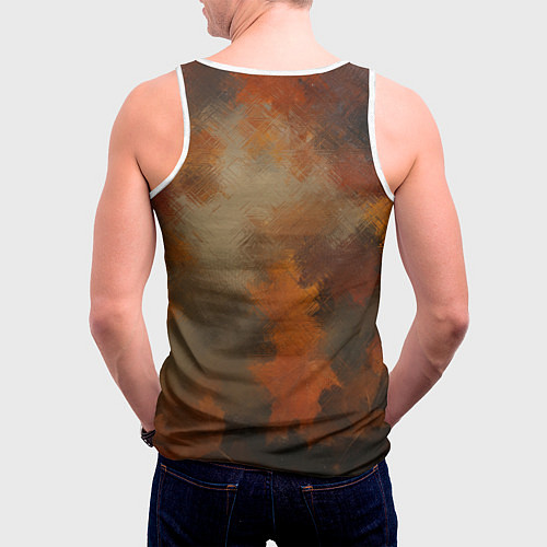 Мужская майка без рукавов Мишка в клетчатой кепке / 3D-Белый – фото 4