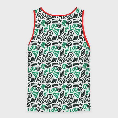 Мужская майка без рукавов Паттерн в стиле граффити и африканских узоров / 3D-Красный – фото 2