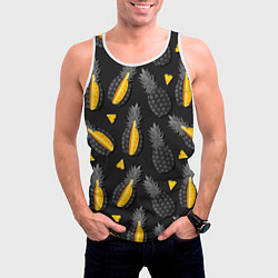 Майка-безрукавка мужская Ананасный паттерн, цвет: 3D-белый — фото 2