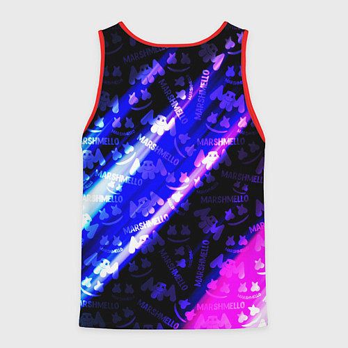 Мужская майка без рукавов Marshmello neon steel / 3D-Красный – фото 2
