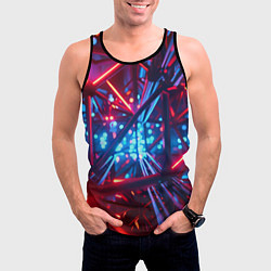 Майка-безрукавка мужская Неоновые трубки, цвет: 3D-черный — фото 2
