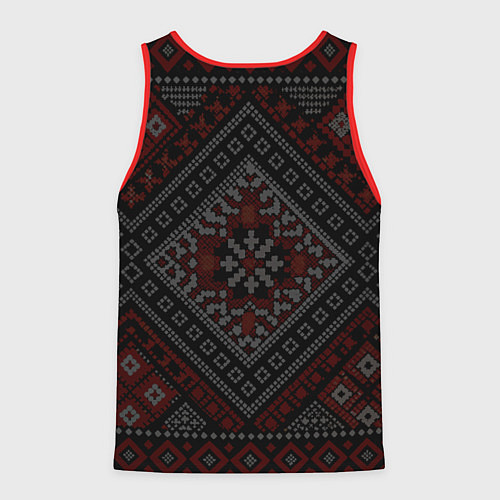 Мужская майка без рукавов Помни славянин свои корни / 3D-Красный – фото 2