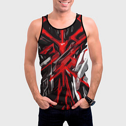 Майка-безрукавка мужская Красный и черный абстрактный фон, цвет: 3D-черный — фото 2