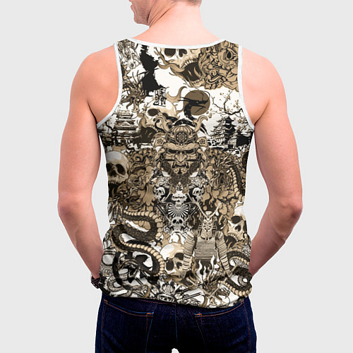 Мужская майка без рукавов Дракон и самураи в японском стиле / 3D-Белый – фото 4