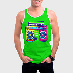 Майка-безрукавка мужская Ритмы бумбокса, цвет: 3D-белый — фото 2
