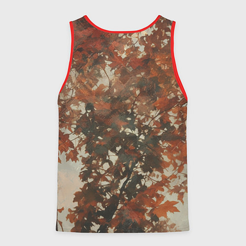 Мужская майка без рукавов Ксеноморф в клетчатом шарфе / 3D-Красный – фото 2