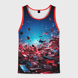 Майка-безрукавка мужская Осколки плит в движении, цвет: 3D-красный