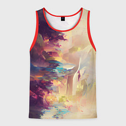 Майка-безрукавка мужская Слияние цветов, цвет: 3D-красный