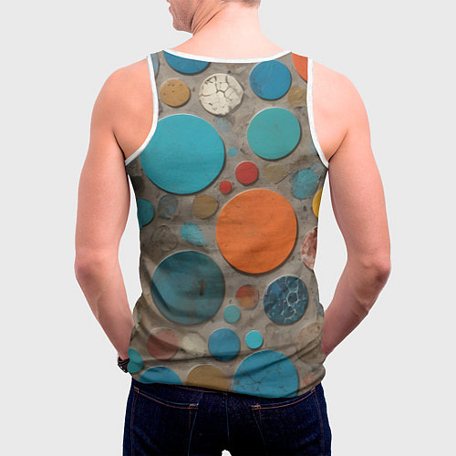 Мужская майка без рукавов Арт вариация терраццо / 3D-Белый – фото 4