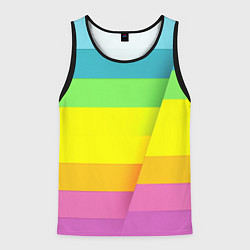 Майка-безрукавка мужская Разноцветные полосы, цвет: 3D-черный
