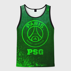 Майка-безрукавка мужская PSG - green gradient, цвет: 3D-черный