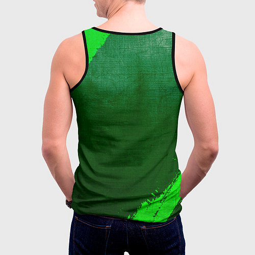 Мужская майка без рукавов Black Sabbath - green gradient / 3D-Черный – фото 4