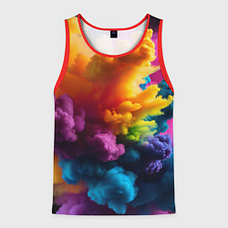 Майка-безрукавка мужская Взрыв разноцветных облаков, цвет: 3D-красный