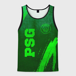 Майка-безрукавка мужская PSG - green gradient вертикально, цвет: 3D-черный