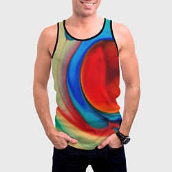 Майка-безрукавка мужская Жидкие цветные краски, цвет: 3D-черный — фото 2