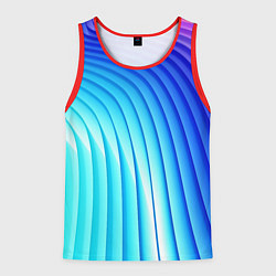 Майка-безрукавка мужская Полосы неоновый градиент, цвет: 3D-красный