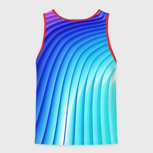 Мужская майка без рукавов Полосы неоновый градиент / 3D-Красный – фото 2