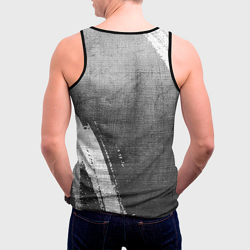 Мужская майка без рукавов Volkswagen - grey gradient вертикально / 3D-Черный – фото 4